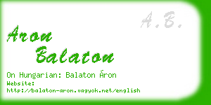 aron balaton business card